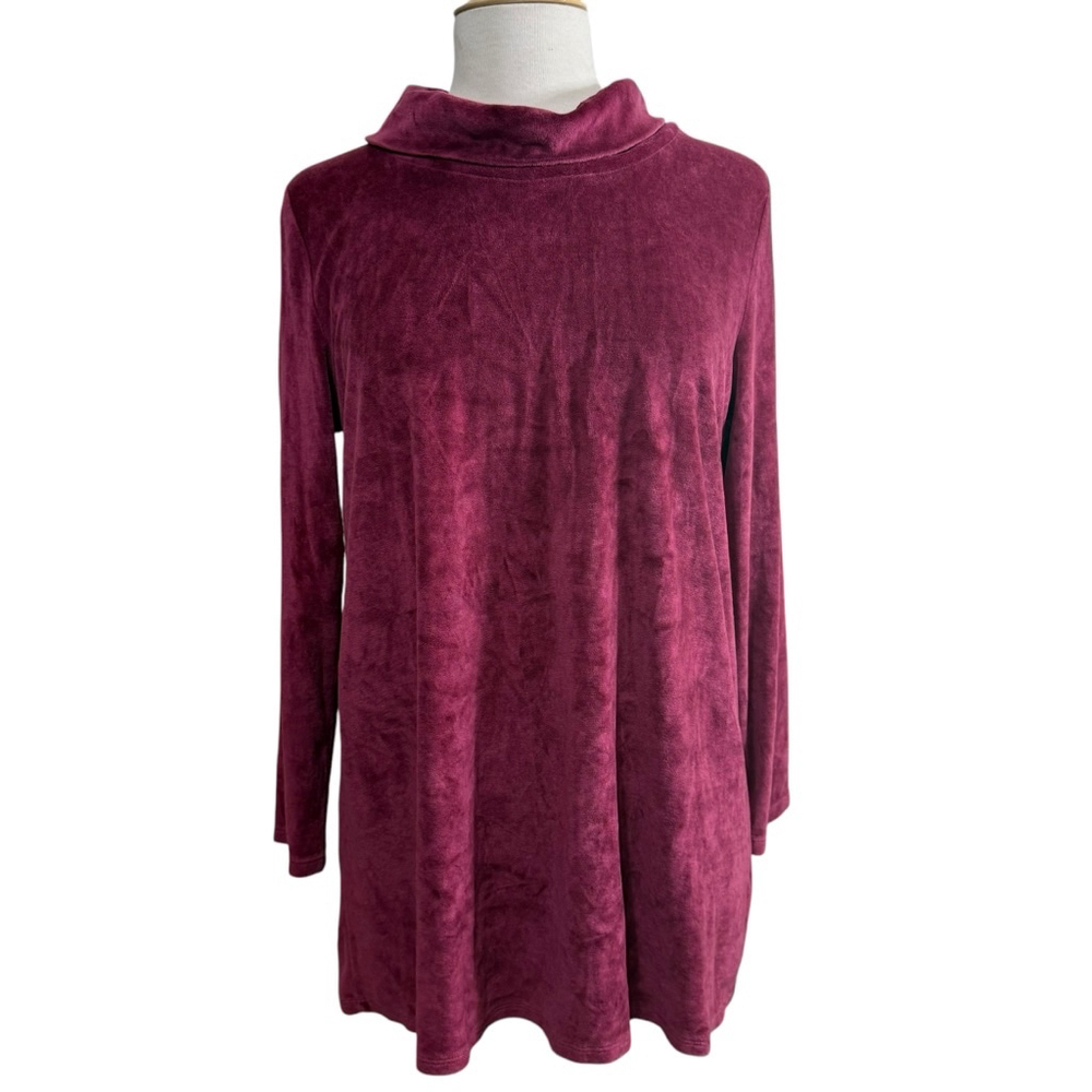 Women's pureJill Blouse, M Petite, Burgundy